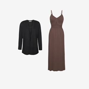 25SS 재입고 [최초가160,000원] 심리스 모달 브라컵 내장 캐미 드레스+ 가디건