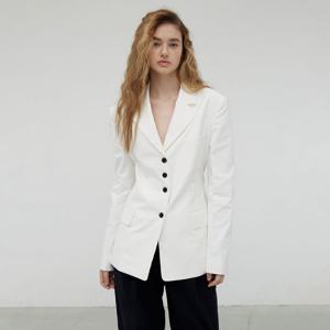 SINGLE BELTED BLAZER - WHITE