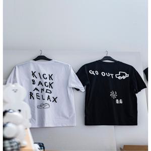 [코오롱스포츠] 남녀공용 그래픽 티셔츠 GO OUT JWTCM24831BLK