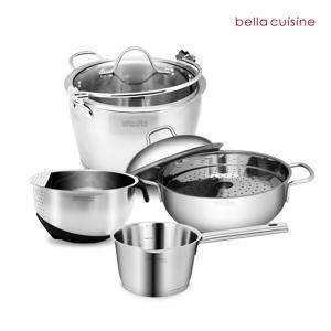 잼팟 6L+26cm 멀티웍+16cm 트럼펫 소스펜+20cm 다용도 쌀 세척볼