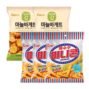 청우 옥수수미니콘 50gX3봉+마늘바게트 65gX2봉