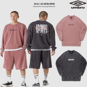 엄브로 25SS 워시드 니트 레터링 맨투맨 UQ121CFS23