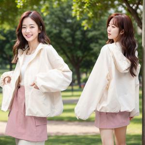 [4컬러] 오버핏 봄여름 러블리 메쉬 바람막이자켓