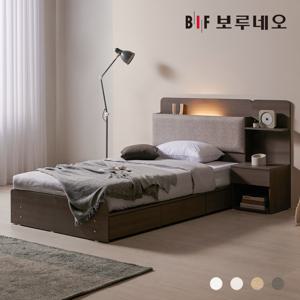 [착불]  리오Po LED 3서랍 수납 호텔침대 독립유로탑 세트 SS