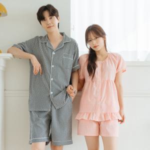 [브리치] 김양리빙 / 3컬러 도나 커플 잠옷 여름 파자마 빅사이즈 홈웨어