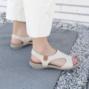 [브리치]  /  지쎄수제화 천연양가죽 페피 플랫 샌들 3.5cm