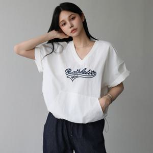 [피핀] 브이넥 우들반팔맨투맨 #111433