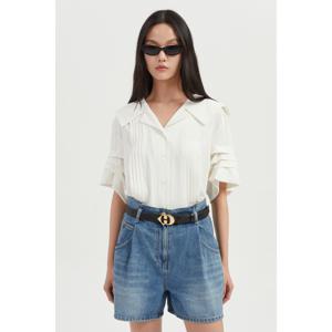볼륨소매 세일러반팔블라우스 LFSAM24610