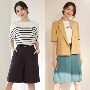 아델린 버뮤다 핀턱 하프 팬츠1+1