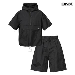 정상가:99,000원 ㅣ 아노락 후드티셔츠 하프 팬츠 셋업 (BX1OP007L0)