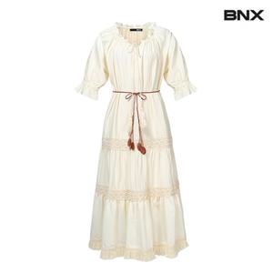 정상가:119,000원 ㅣ 프릴 레이스 태슬 끈 원피스 (BX2OP020L0)