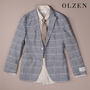 린넨 혼방 글렌체크 자켓 (ZOD2KG1302)