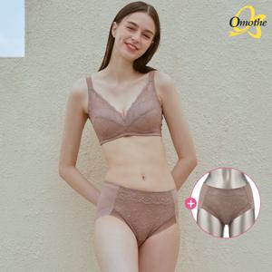 [1세트+팬티추가1종]  통기성 한겹보정 레이스 브라팬티 3종 세트/애쉬브라운