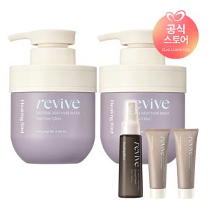 리바이브 단백질 딥 헤어 마스크 x2 [사은]노워시트리트먼트데미지리페어32ml+단백질트리트먼트20ml*2