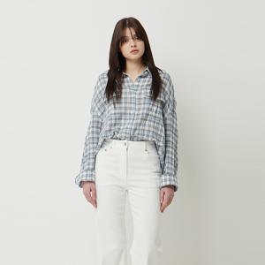 [본사] [Online Exclusive] 크롭 링클 체크 셔츠_SAWSE1531LB