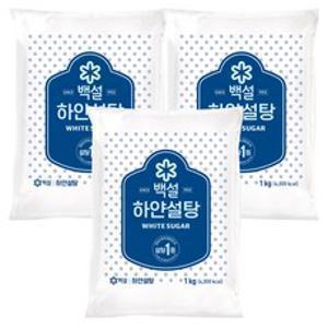 백설 하얀설탕, 1kg, 3개