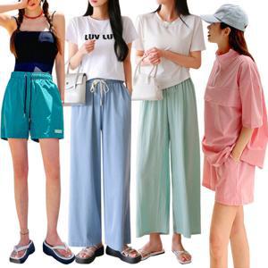 (20+10+카드7%) 비비드글램 1+1 장당 2970원~/와이드팬츠/빅사이즈~5XL/텐셀데님/여름바지/냉장고/미시의류