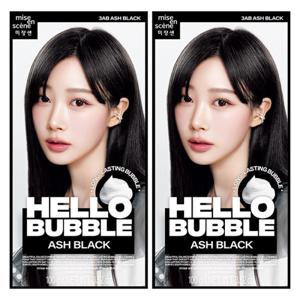 미쟝센 뉴 헬로버블 3AB애쉬블랙 100g x2개  셀프 거품 염색약