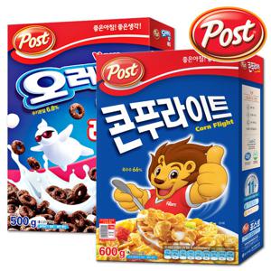 포스트 콘푸라이트 600g+오레오오즈 레드 500g /시리얼/씨리얼/과자/초코맛