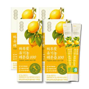 하루애 유기농 레몬즙 14포 4박스 100% NFC 착즙 레몬물 레몬수 생레몬 하이볼 레몬 원액 스틱