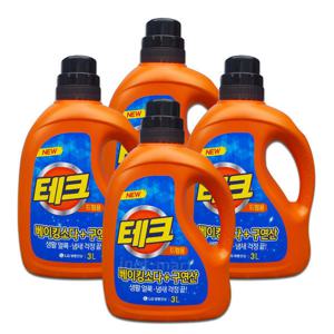 베이킹소다+구연산 액체세제 드럼용 용기 3kg x 4개