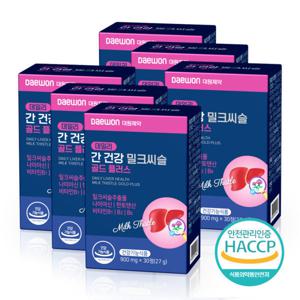 대원제약 데일리 간 건강 밀크씨슬 골드 플러스 180정 6박스 (6개월분) 커피쿠폰증정