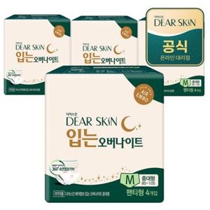 깨끗한나라 디어스킨에어엠보입는오버나이트뉴중대형4개입x4팩