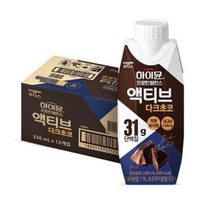 하이뮨 프로틴 밸런스 액티브 다크초코 330mlx12팩 (유통기한 25년6월3일까지)