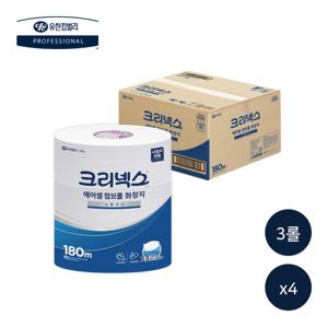 물에 잘 녹는 에어셀 점보롤 화장지 180m 12롤 /유한킴벌리 대용량 업소용 화장실 티슈 점보 롤 휴지 45375