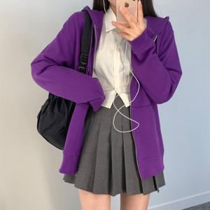 [니까]츄팝 쭈리 후드집업 남녀공용 무지 후드 긴팔 티셔츠