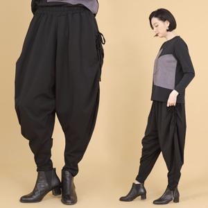 애비뉴투지 엄마옷 옆셔링 끈 기모 밴딩 몸빼 배기 바지 P11133