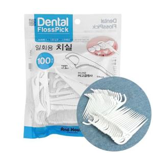RT 일회용 치실 100P 부더러운 원사 손잡이치