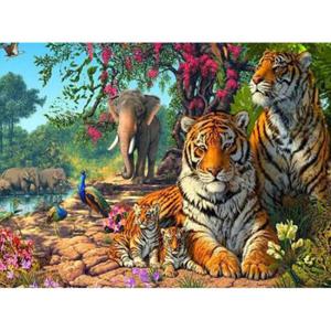 아트박스/퍼즐사랑 동물의 왕국 (패브릭형) 보석십자수 40x60