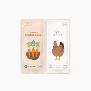 네츄럴코어 트윈파우치 당근&치킨 80g 강아지 간식