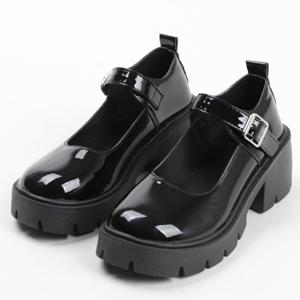 [더힐슈즈] 에나멜 통굽 여성 여자 로퍼 펌프스 6cm sjdh-188