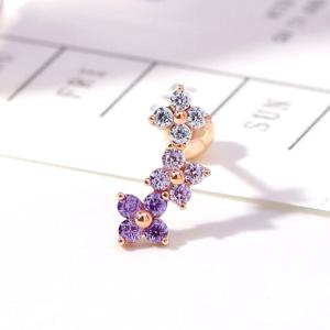 골드팡 14k 데이지퍼플블룸 피어싱