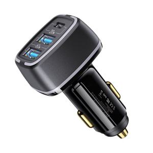 HDTOP USB C타입 3포트 80W 차량용 고속 충전기 시거잭 HT-K001