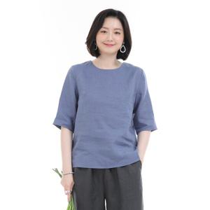 애비뉴투지 엄마옷 정직한 린넨 여성 여름 칠부 블라우스 B06251