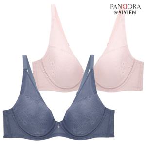 판도라by비비안 BR7033 플라워패턴 하이에이펙스 브라(C~E컵)