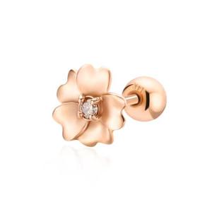 [비앤비골드] 14K 동백 다이아 탄생화 피어싱 한쪽 NPE31855