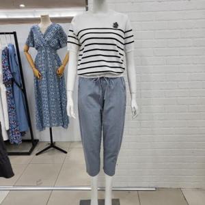 해리앤 DP01 면 스판 절개 밴딩 배기 팬츠 HOSP4505