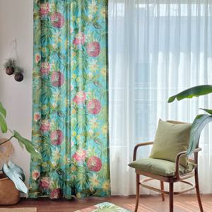 데코토닉 트로피컬 커튼 블루플라워 125x230cm