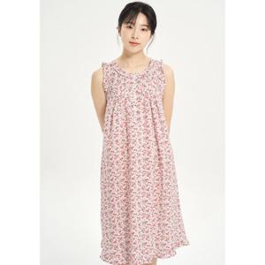 [메이플라워]빨간잔꽃 나시 순면 여성 빅사이즈 원피스 잠옷