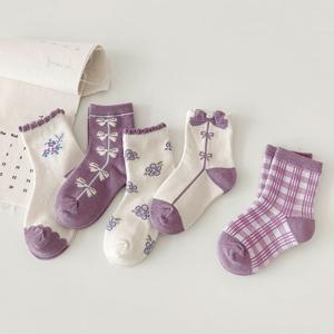 [꼼지]보우리본(5족) 입체 양말세트 아동양말 유아 여아 NA27