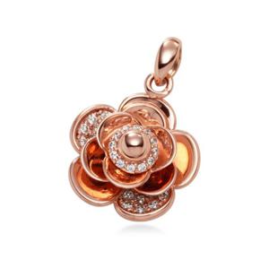 [비앤비골드] 14K 로즈 꽃잎 큐빅 펜던트 NPP34398