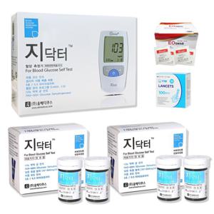 지닥터 혈당계 세트 시험지100매+침110개+솜100매+채혈기+파우치