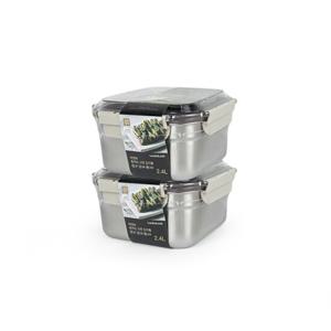 락앤락 숨쉬는 스텐 김치통 정사각 2.4L x 2개