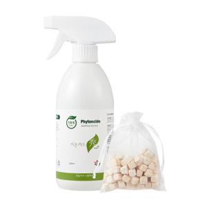 국내산 피톤치드 편백수 편백오일 천연탈취제 500ml+편백큐브