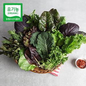 [농부마음] 유기농 쌈채소 1kg 샐러드채소 모듬쌈 쌈야채