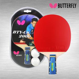 버터플라이 탁구라켓 펜홀더 중펜 BTY CS2000 탁구채 양면 핸드